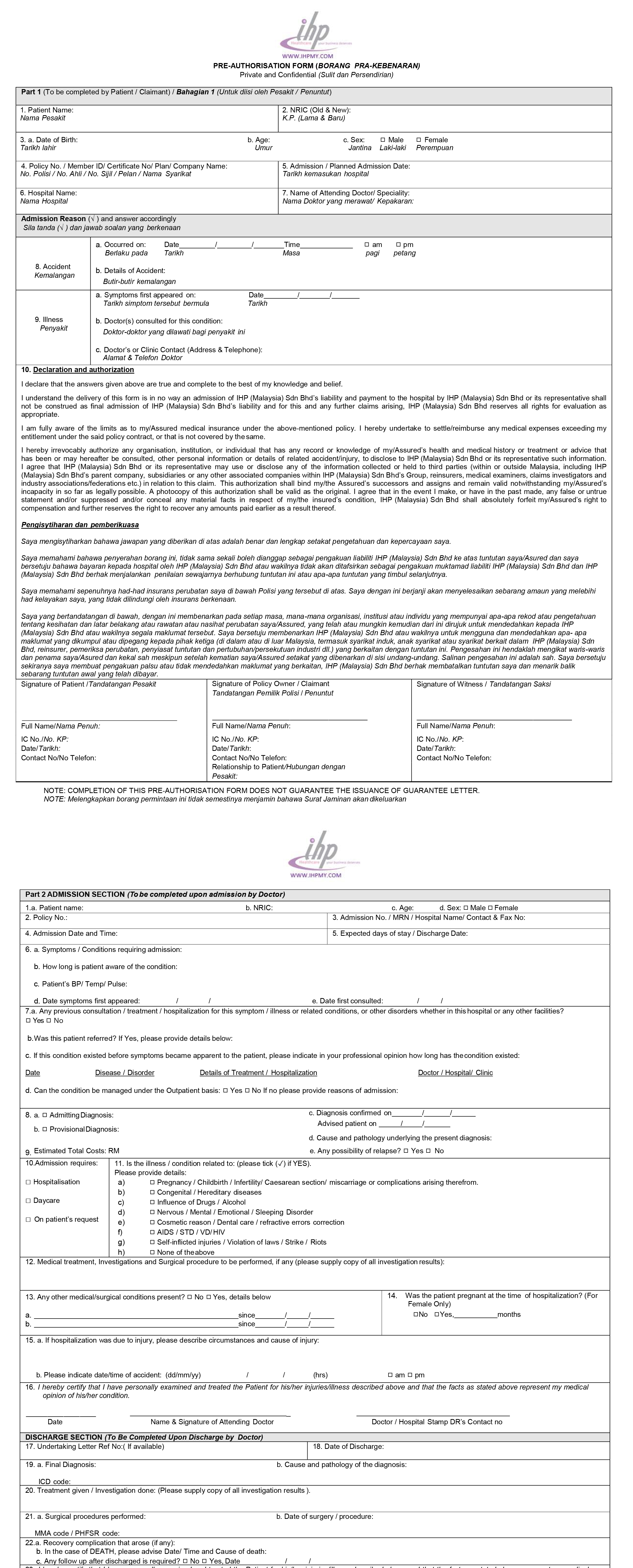 MPI Generali Personal Accident Claim Form 